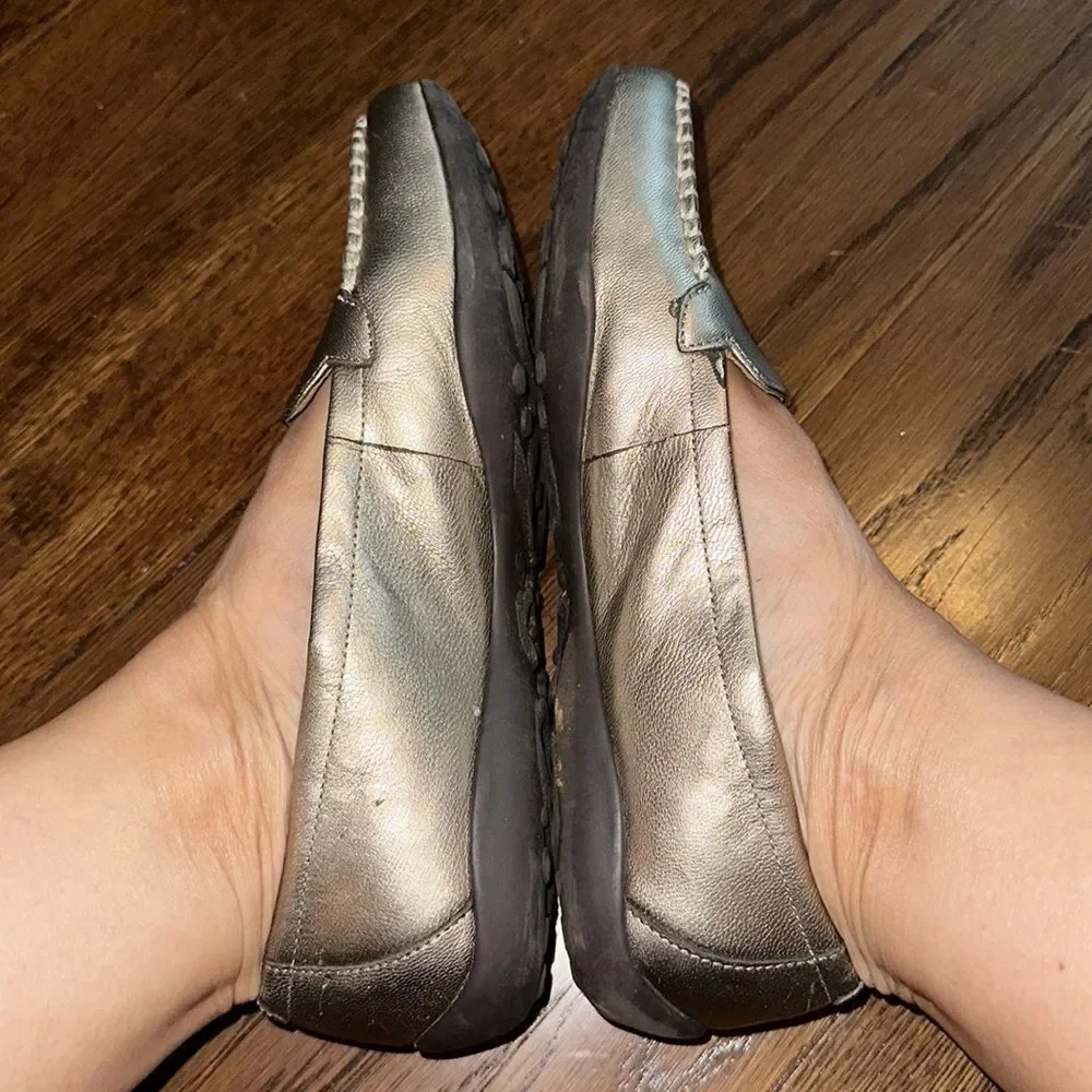 Easy Spirit 360 gold slip‎ on flat loafers
